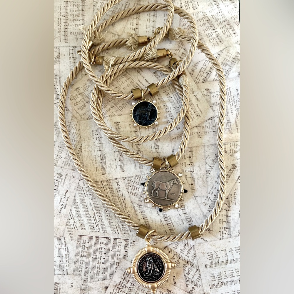 Bohemian Rope Necklace with Black Accents